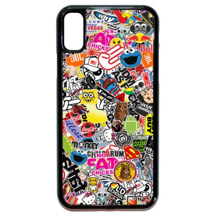 stickerbomb matricabomba iPhone X fekete tok