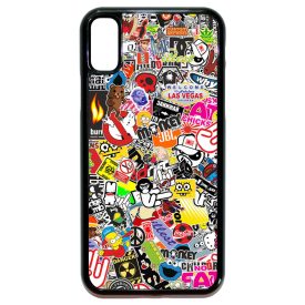 stickerbomb matricabomba iPhone X fekete tok