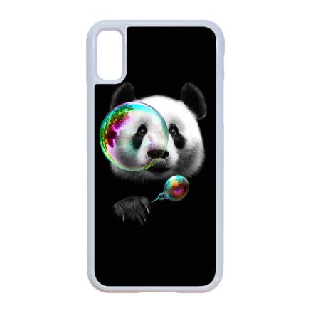 panda pandás iPhone X fekete tok