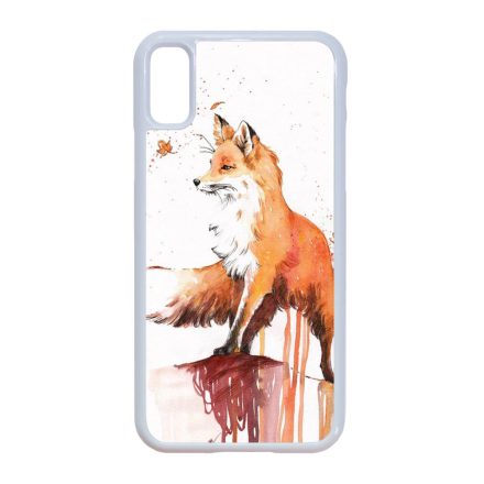 róka rókás fox iPhone X fehér tok
