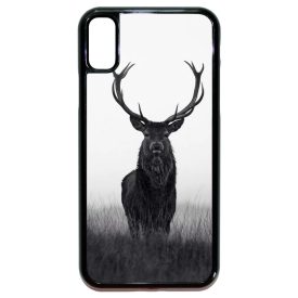 szarvas szarvasos agancs őszi fehér iPhone X fekete tok