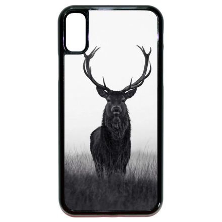 szarvas szarvasos agancs őszi fehér iPhone X fekete tok