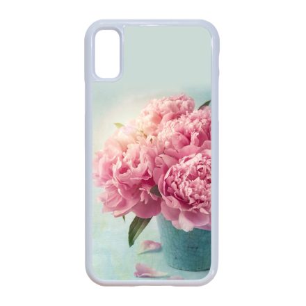 virágos tavaszi vintage rózsaszín rózsás iPhone X/Xs tok
