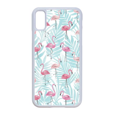 Flamingo Pálmafa nyár iPhone X fehér tok