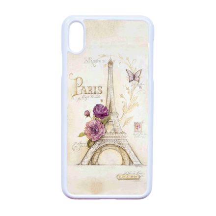 vintage párizs párizsi eiffel torony tornyos iPhone Xs Max fehér tok