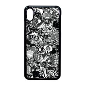 stickerbomb matricabomba iPhone Xs Max fekete tok