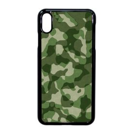 terepszin camouflage kamuflázs iPhone Xs Max fekete tok