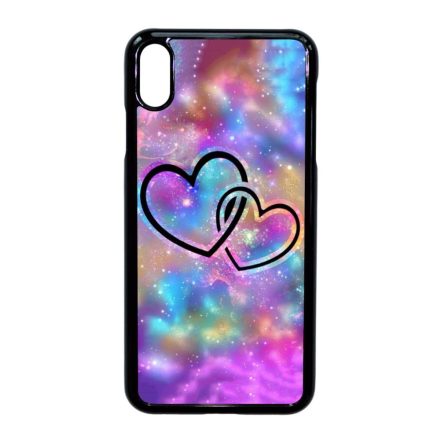 szerelem szerelmes szíves szivecskés hipster iPhone Xs Max fekete tok