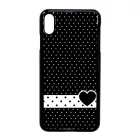 szerelem love szivecskés fekete fehér pöttyös iPhone Xs Max fekete tok