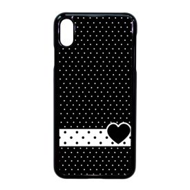 szerelem love szivecskés fekete fehér pöttyös iPhone Xs Max fekete tok