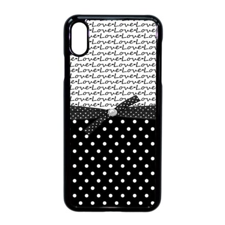szerelem love fekete fehér pöttyös iPhone Xs Max fekete tok
