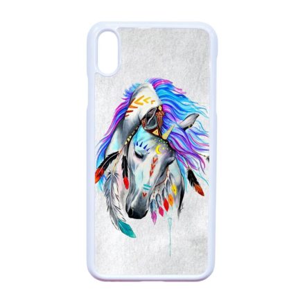 lovas indián ló art művészi native iPhone Xs Max fehér tok