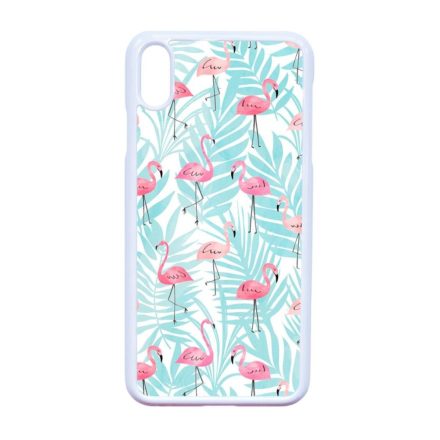Flamingo Pálmafa nyár iPhone Xs Max fehér tok