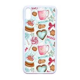 téli karácsonyi csajos mintás iPhone Xs Max fehér tok