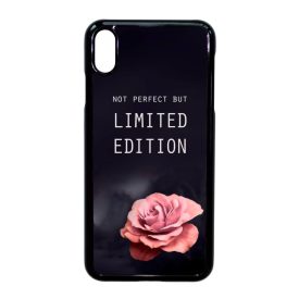 i am Not Perfect But Limited edition viragos rose rozsas iPhone Xs Max fekete tok
