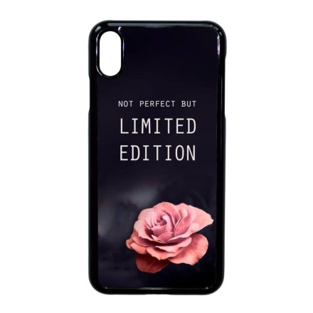 i am Not Perfect But Limited edition viragos rose rozsas iPhone Xs Max fekete tok