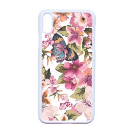 pillangós lepkés virág mintás iPhone Xs Max fehér tok