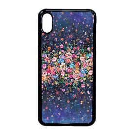 virágos tavaszi art iPhone Xs Max fekete tok