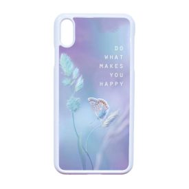 virágos tavaszi pillangós lepkés iPhone Xs Max fehér tok