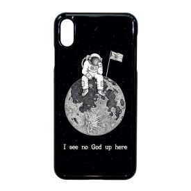 I see no God up here - űrhajós space iPhone Xs Max fekete tok