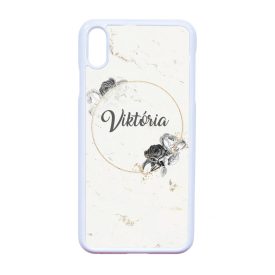 marble marvany mintas Rozsa viragos iPhone Xs Max tok