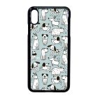 Türkiz aranyos rajzolt kutya mintás iPhone Xs Max tok