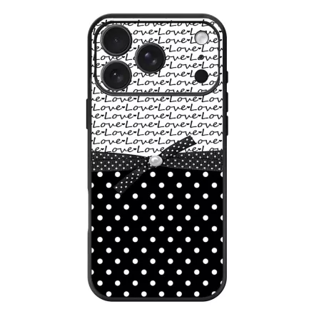 szerelem love fekete fehér pöttyös iPhone 17 Pro Max / 18 Pro Max MagSafe tok