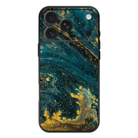 Luxury Blue Aranylo marvany iPhone 17 Pro Max / 18 Pro Max MagSafe tok