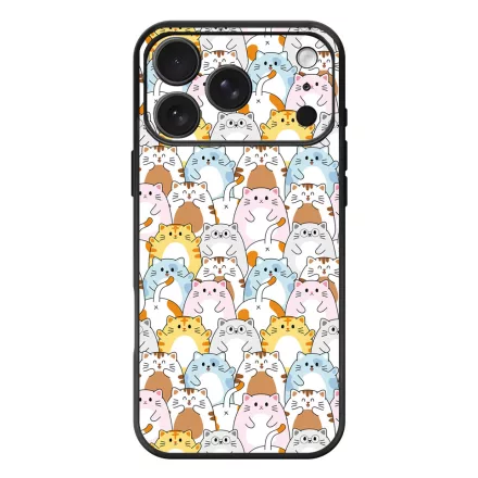 Tündéri Kawaii cica mintás iPhone 17 Pro Max / 18 Pro Max MagSafe tok
