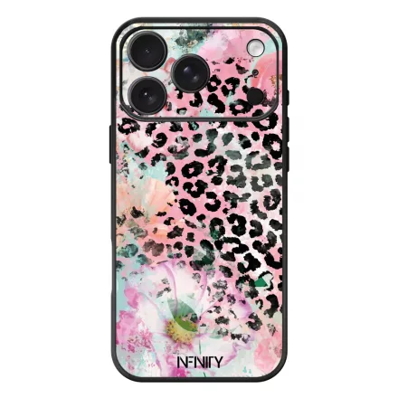 Pink virágos leopárd iPhone 17 Pro Max / 18 Pro Max MagSafe tok