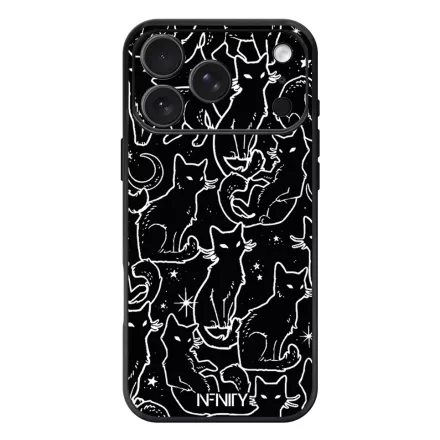 Fekete macska iPhone 17 Pro Max / 18 Pro Max MagSafe tok