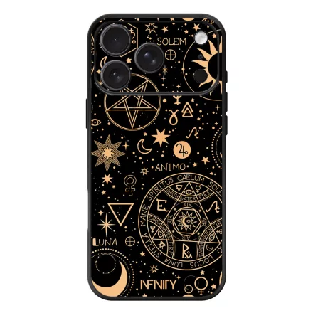 Aranyló ezoterikus szimbólumok iPhone 17 Pro Max / 18 Pro Max MagSafe tok