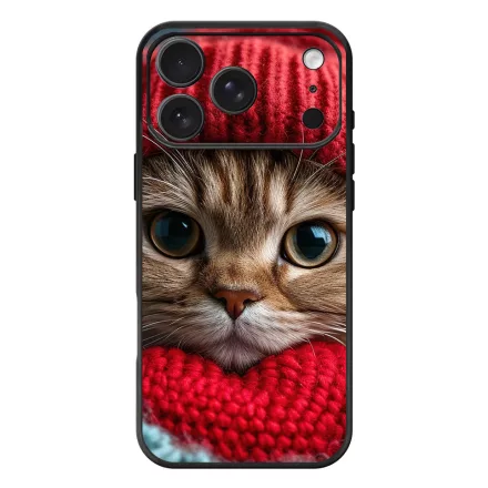 Cuki vörös cica piros sapkában iPhone 17 Pro Max / 18 Pro Max MagSafe tok