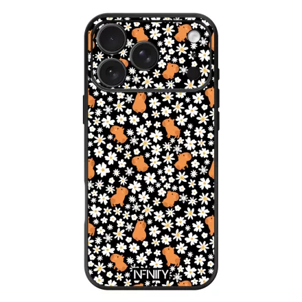 Cuki feketén fehér virágos capybara iPhone 17 Pro Max / 18 Pro Max MagSafe tok