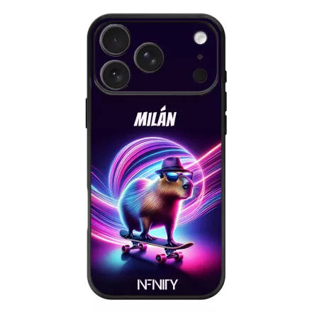 Névvel kérhető - Retro deszkás capybara iPhone 17 Pro Max / 18 Pro Max MagSafe tok