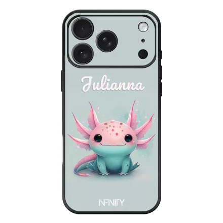 Névvel kérhető - Cuki pasztell Axolotl iPhone 17 Pro Max / 18 Pro Max MagSafe tok