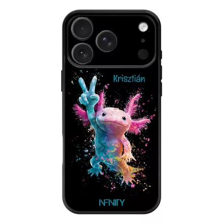 Névvel kérhető - Színes Splash Axolotl iPhone 17 Pro Max / 18 Pro Max MagSafe tok