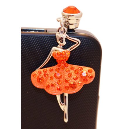 Függő, narancs ruhás balerina - Infinity Mobilékszer