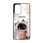 Kávézós cicus - Téli mintás Oppo Reno 7 Lite 5G tok