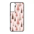 Rózsaszín karácsonyi fenyőfa mintás Samsung Galaxy tok