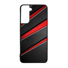 Piros fekete csíkos karbon mintás Samsung Galaxy tok