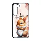 Kérd a neveddel - Szíves pocakú nyuszika szilikon Samsung Galaxy tok