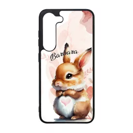   Kérd a neveddel - Szíves pocakú nyuszika szilikon Samsung Galaxy tok