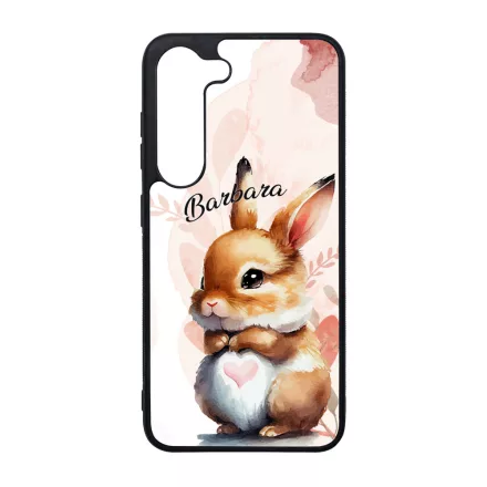 Kérd a neveddel - Szíves pocakú nyuszika szilikon Samsung Galaxy tok