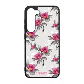 Szépséges pink virágok szilikon Samsung Galaxy tok tok