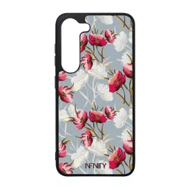 Szépséges piros tavaszi virágok szilikon Samsung Galaxy tok tok