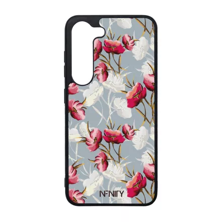Szépséges piros tavaszi virágok szilikon Samsung Galaxy tok tok