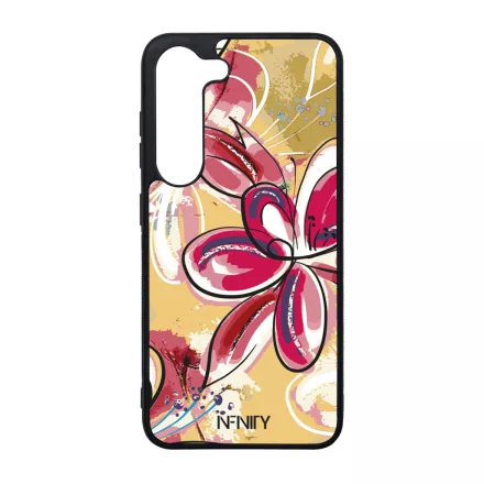 Absztrakt pink virágos Art szilikon Samsung Galaxy tok tok