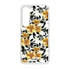 Fekete és aranysárga virágos szilikon Samsung Galaxy tok tok