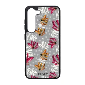 Különleges szürke virágos Art szilikon Samsung Galaxy tok tok